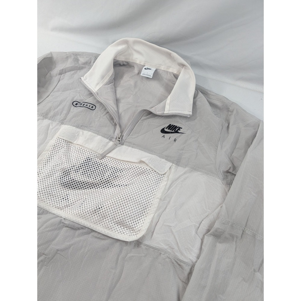 Nike Sportswear Woven Grid White Black Pullover Windbreaker Anorak Pullover L